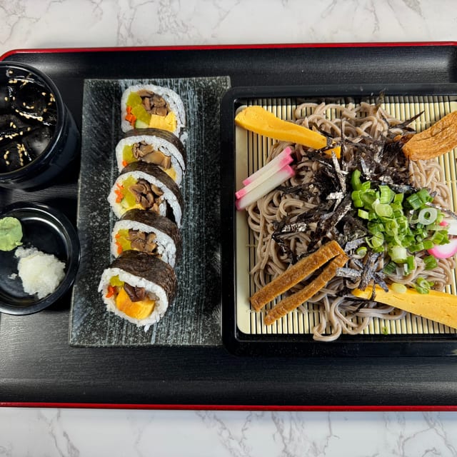 Cold Soba and Futomaki.