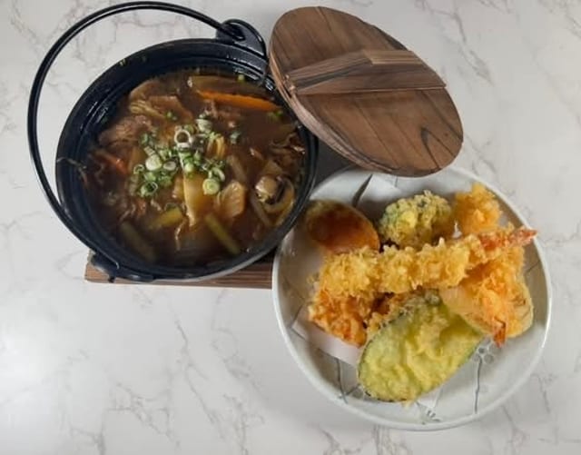 Beef Sukiyaki and Tempura.